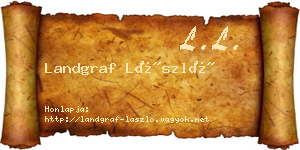 Landgraf László névjegykártya
